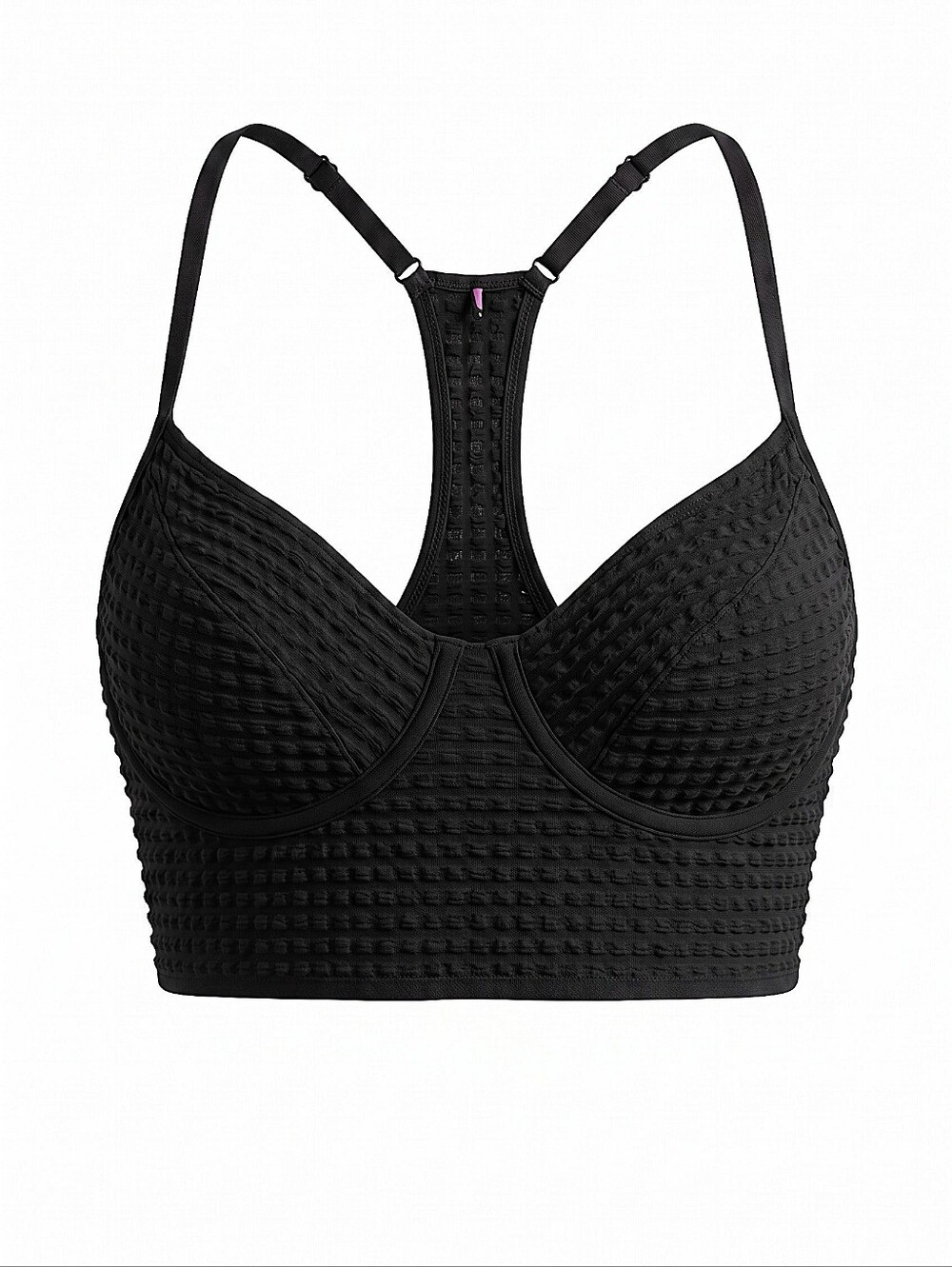 NWT! Urban Outfitters Black Textured Racerback Longline Bra - Women Intimates